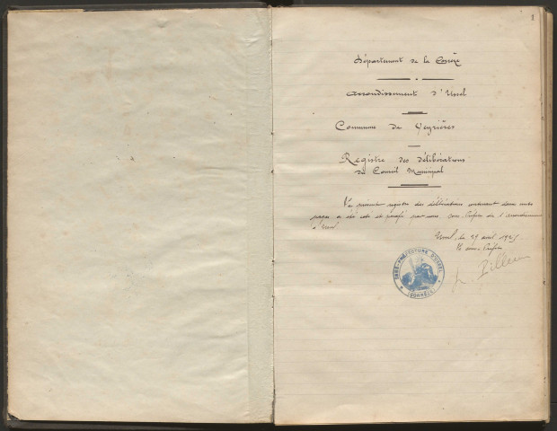 Délibérations du conseil municipal. 17 mai 1925-19 novembre 1940