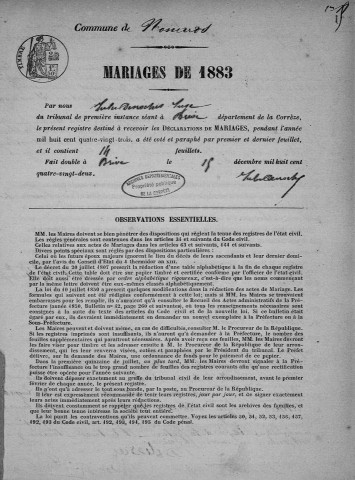 Mariages (1883-1902)