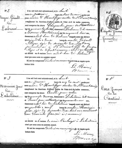 Décès (1869-1881)