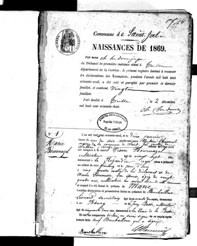 Naissances (1869-1881)