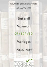 Mariages (1903-1932).