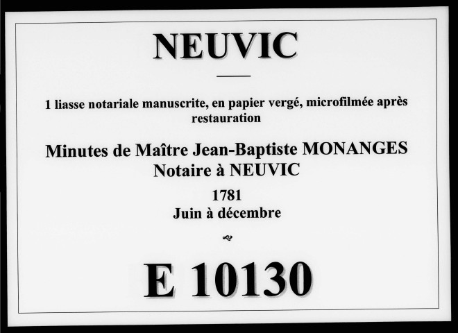 juin-décembre 1781