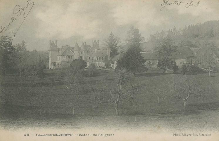 Condat-sur-Ganaveix : "48 - Environs d'Uzerche - Château de Faugeras".
