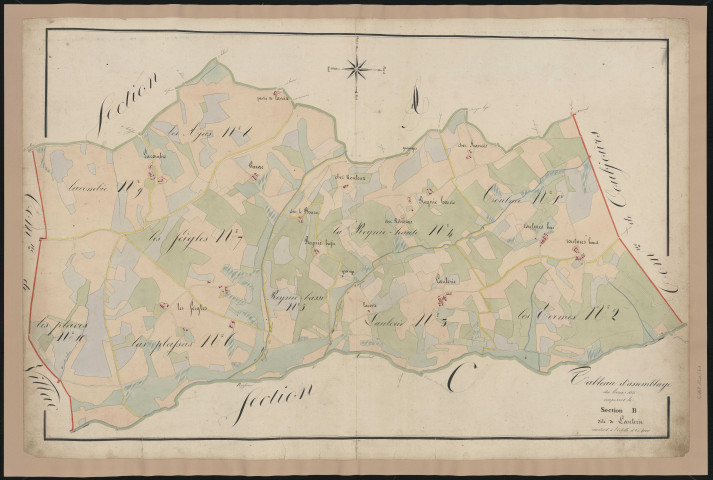 Tableau d'assemblage de la section B de Laulerie