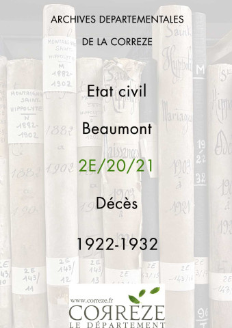 Décès (1922-1932).