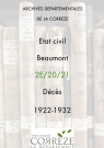 Décès (1922-1932).