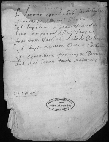 Baptêmes, mariages, sépultures (1626-1642)