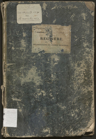 Délibérations du conseil municipal. 18 août 1839-13 novembre 1859