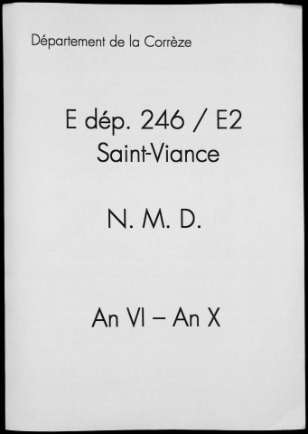 Naissances, mariages et décès (1798-1802)