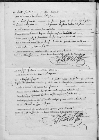 Naissances, mariages, décès (1813-1822)