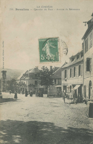 Beaulieu-sur-Dordogne : "La Corrèze - 391. Beaulieu - Quartier du pont - Avenue de Bretenoux".