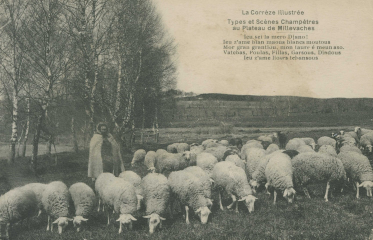 Folklore : "La Corrèze illustrée -Types et scènes champêtres au plateau de Millevaches". Texte en langue limousine.