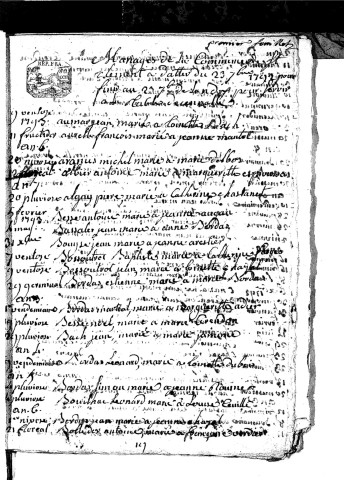 Tables décennales des mariages (1863-1872)