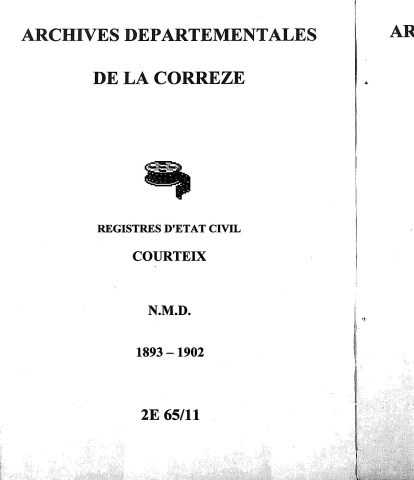 Naissances, mariages, décès (1893-1902)