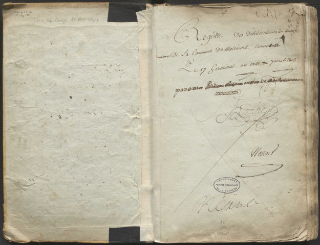 Délibérations du conseil municipal. 07 avril 1803-05 août 1838