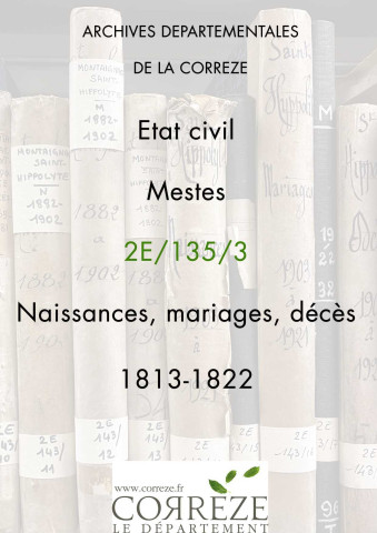 Naissances, mariages, décès (1813-1822)