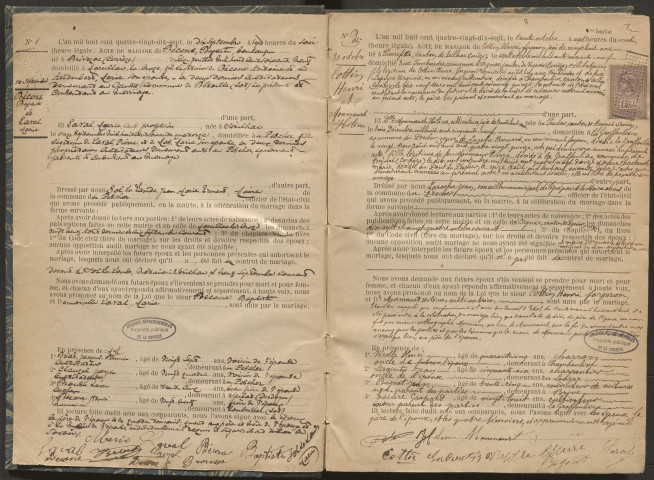 Mariages ( 1897-1902)