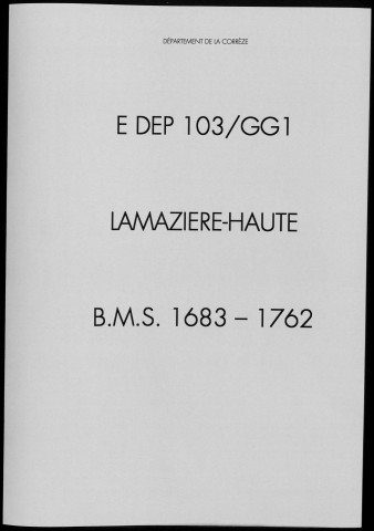 Baptêmes, mariages, sépultures (1683-1762)