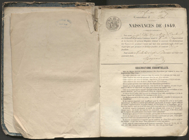 Naissances (1849-1868)