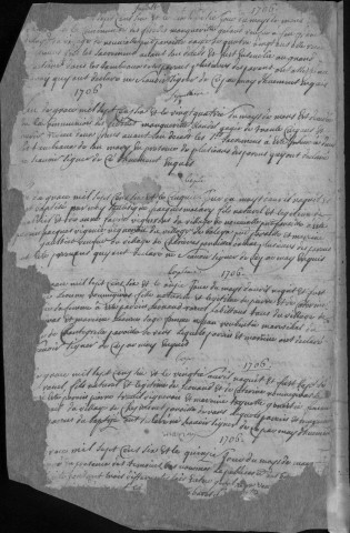 Baptêmes, mariages, sépultures (1706-1752)