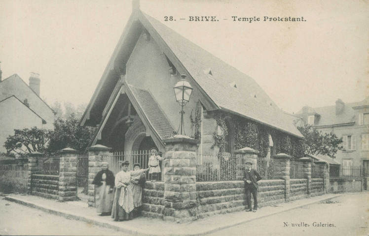 Brive-la-Gaillarde : "28. - Brive. - Temple protestant".