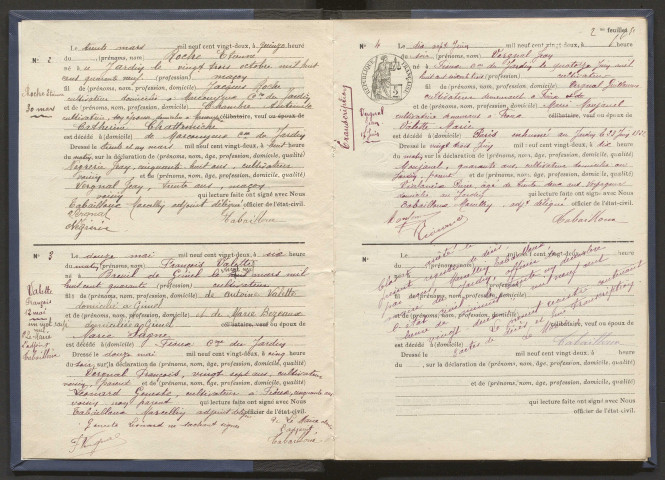 Décès (1922-1932).