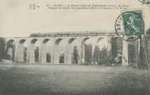 Brive-la-Gaillarde : "24. - Corrèze. - Le grand viaduc de Planchetorte (à 6 kil. de Brive) - Passage du rapide Toulosue-Paris à 80 kil. à l'heure à 4h.18 soir".