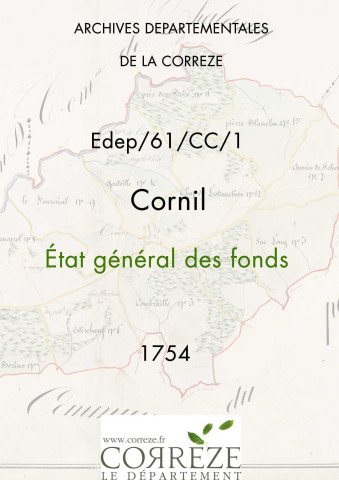 État général des fonds. 1754
