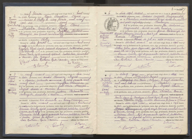 Décès (1922-1932).