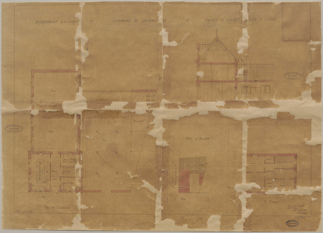 Salle d'asile. Ecole des filles. Ecole des garçons.