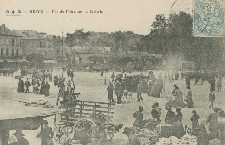 Brive-la-Gaillarde : "- Brive - Fin de la foire sur la Guierle".
