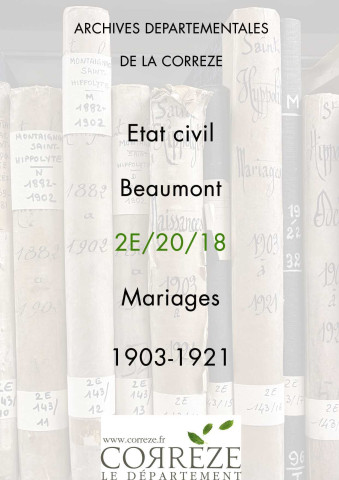 Mariages (1903-1921).