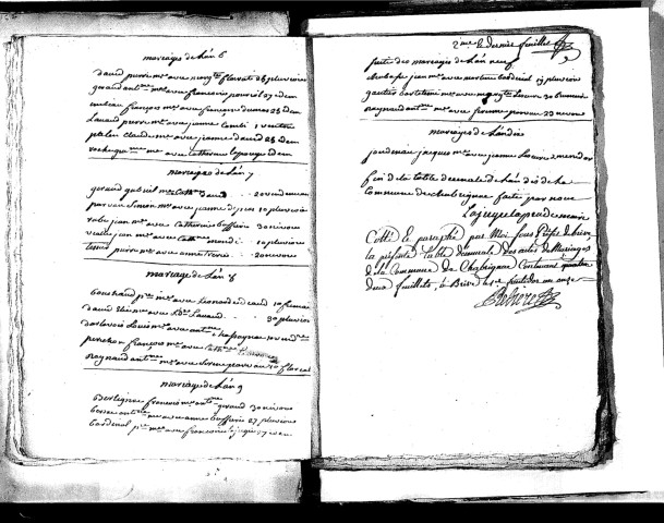 Tables décennales des mariages (1792-1802)