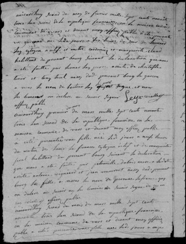 Naissances, mariages, décès (1793-1802)