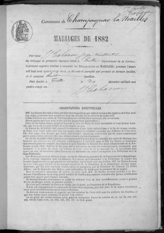 Mariages (1882-1902)