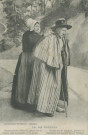 Folklore (scènes de) : "58. En Corrèze - Ne fais pas le fringant, prends ta limousine car la pluie est en chemin.". texte en limousin.