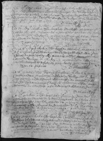 Baptêmes, mariages, sépultures (1656-1736)