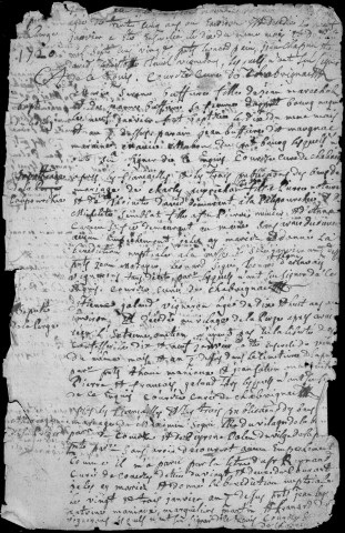 Baptêmes, mariages, sépultures (1720-1762)