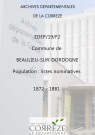 Population : listes nominatives. 1872-1881
