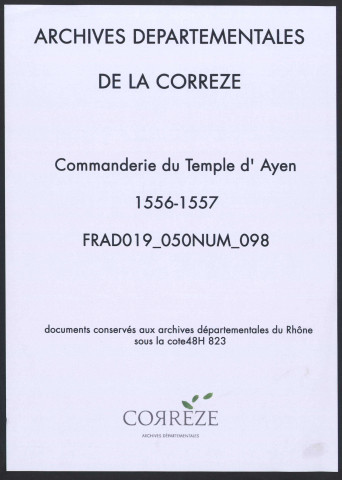 Liève de la commanderie d'Ayen et de ses membres.