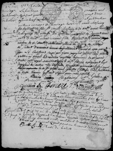 Baptêmes, mariages, sépultures puis naissances, mariages, décès (1782-1801)