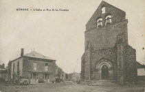 Sornac : "Sornac - L'église et rue de la Courtine".