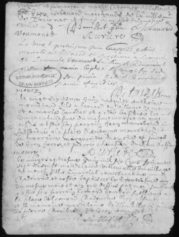 Baptêmes, mariages, sépultures (1667-1712)