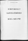 Baptêmes, mariages, sépultures (1683-1703)