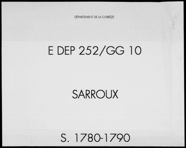 Sépultures (1780-1790)