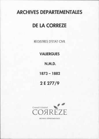 Naissances, mariages, décès (1873-1882)