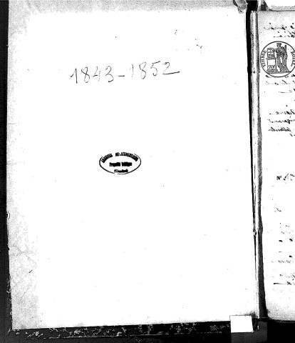 Naissances, mariages, décès (1843-1852)