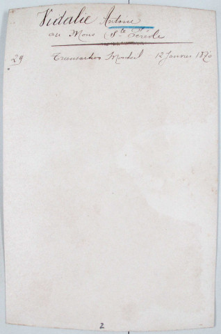Répertoire alphabétique sur fiches : Vidalie-Werner