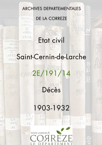 Décès (1903-1932).