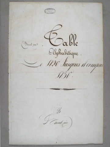 Répertoire alphabétique : A-V